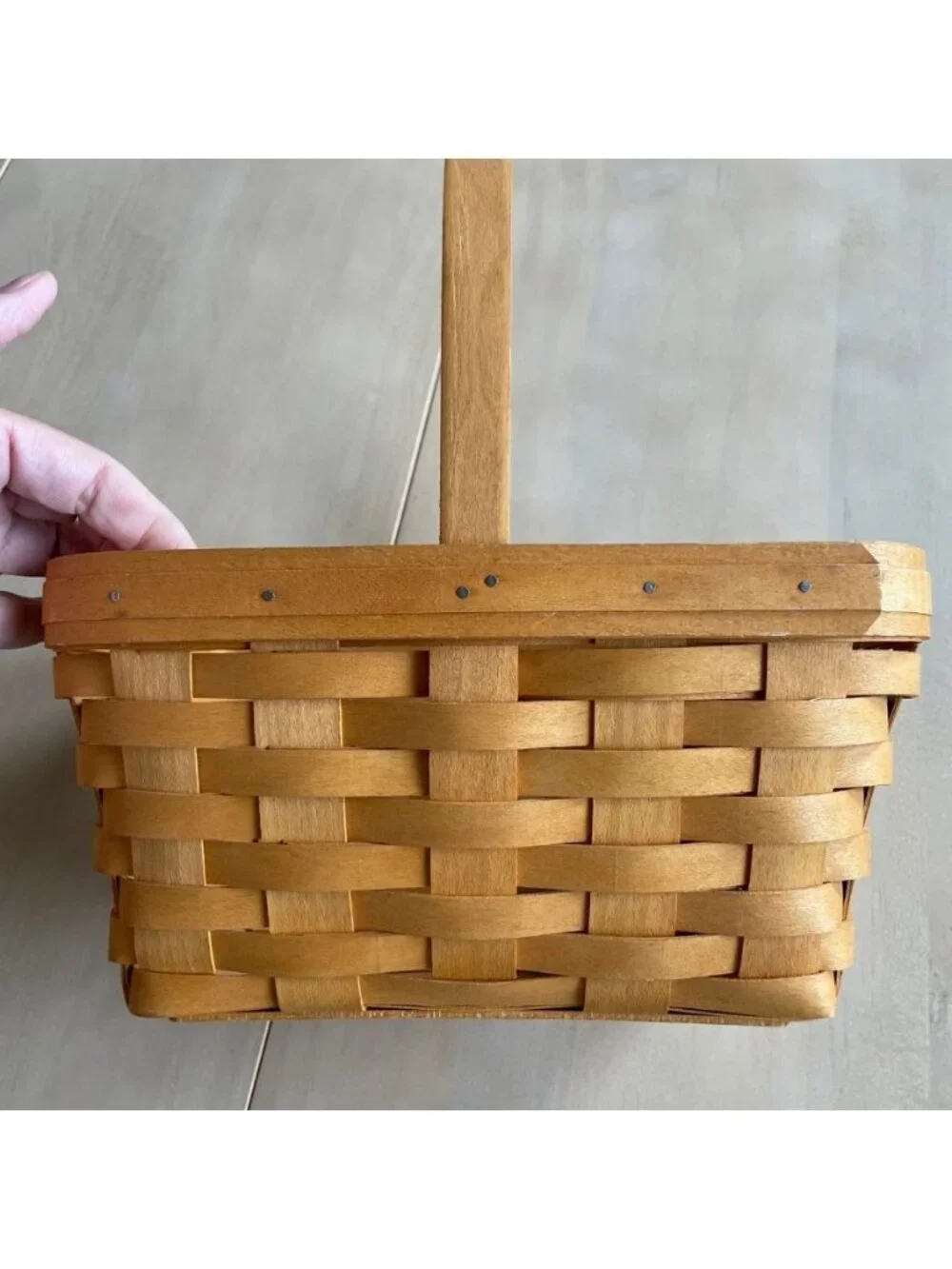 Set of Two Vintage Longaberger Handwoven Wooden Baskets, 1995/1997, Made‎ in USA